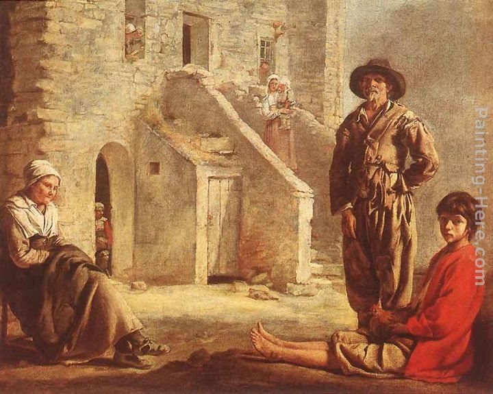 Louis Le Nain Peasants at their Cottage Door